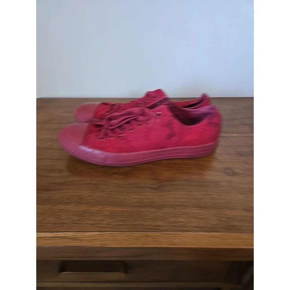 Converse All Star Mens Red Jacquard Camo Low Top Shoes Sneaker 10